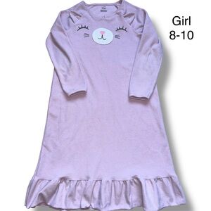 Carter’s Big Girls Cat Cozy Fleece Purple Nightgown Size 8-10 years